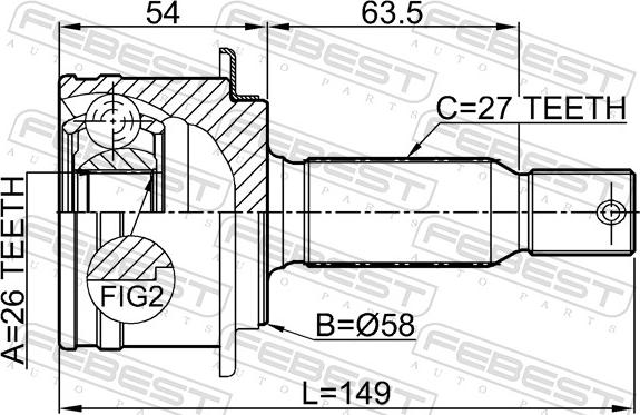 Febest 0410-CWRR - Шарнір, ШРУС, приводний вал autozip.com.ua