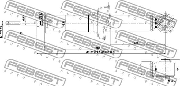 Febest 04110-004R - Амортизатор autozip.com.ua