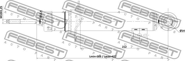 Febest 04110-002F - Амортизатор autozip.com.ua