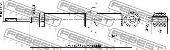 Febest 04110-011R - Амортизатор autozip.com.ua