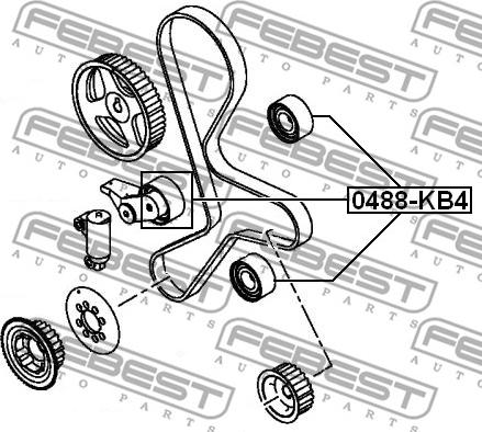 Febest 0488-KB4 - Паразитний / Провідний ролик, зубчастий ремінь autozip.com.ua