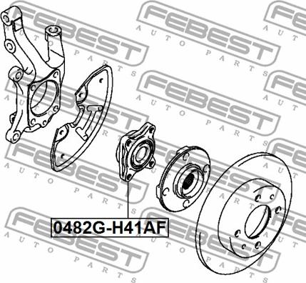 Febest 0482G-H41AF - Маточина колеса autozip.com.ua