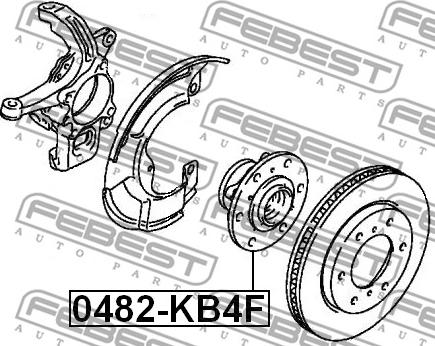 Febest 0482-KB4F - Маточина колеса autozip.com.ua