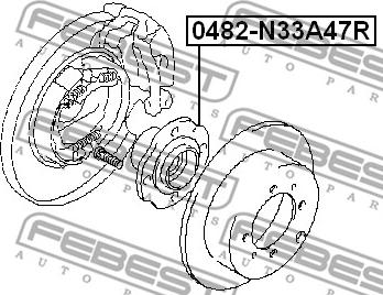 Febest 0482-N33A47R - Маточина колеса autozip.com.ua