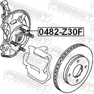 Febest 0482-Z30F - Маточина колеса autozip.com.ua