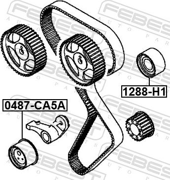 Febest 0487-CA5A - Натяжний ролик, ремінь ГРМ autozip.com.ua