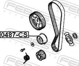 Febest 0487-CS - Натяжний ролик, ремінь ГРМ autozip.com.ua
