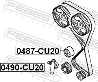 Febest 0487-CU20 - Натяжний ролик, ремінь ГРМ autozip.com.ua
