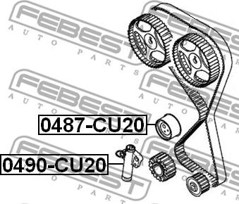 Febest 0490-CU20 - Натягувач, зубчастий ремінь autozip.com.ua