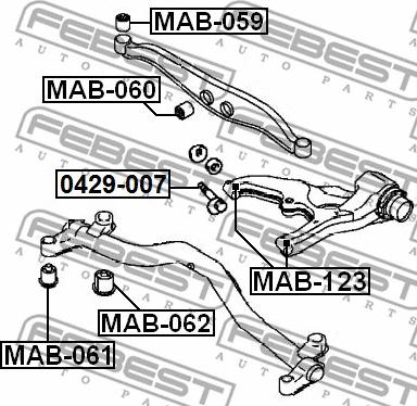 Febest MAB-061 - Втулка, балка мосту autozip.com.ua