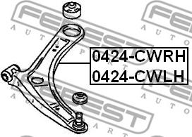 Febest 0424-CWLH - Важіль незалежної підвіски колеса autozip.com.ua