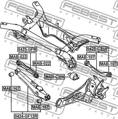 Febest 0424-GF12R - Важіль незалежної підвіски колеса autozip.com.ua