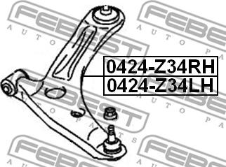 Febest 0424-Z34LH - Важіль незалежної підвіски колеса autozip.com.ua