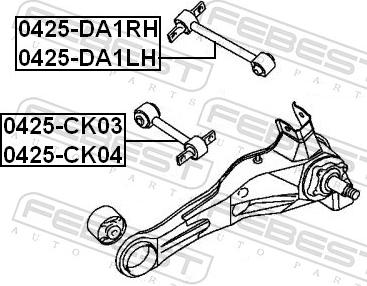 Febest 0425-DA1LH - Важіль незалежної підвіски колеса autozip.com.ua