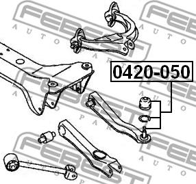 Febest 0420-050 - ОПОРА КУЛЬОВА ЗАДНЬОГО ВАЖЕЛЯ autozip.com.ua