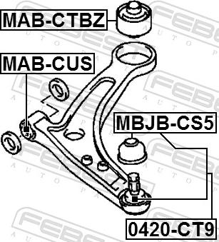 Febest 0420-CT9 - Шарова опора, несучий / направляючий шарнір autozip.com.ua