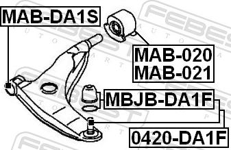 Febest MAB-DA1S - Сайлентблок, важіль підвіски колеса autozip.com.ua