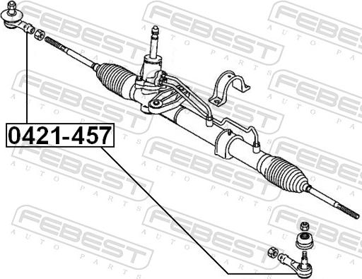 Febest 0421-457 - Наконечник рульової тяги, кульовий шарнір autozip.com.ua