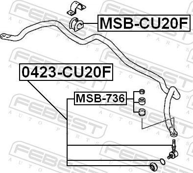 Febest 0423-CU20F - Тяга / стійка, стабілізатор autozip.com.ua