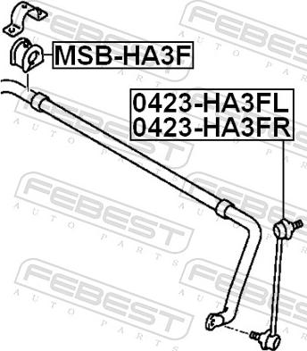 Febest MSB-HA3F - Втулка, стабілізатор autozip.com.ua