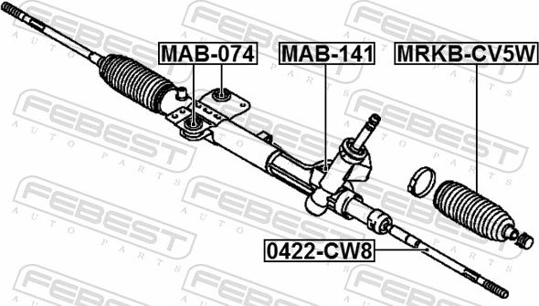 Febest 0422-CW8 - Осьовий шарнір, рульова тяга autozip.com.ua
