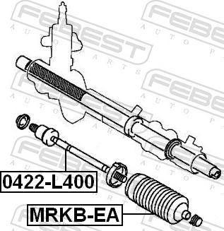 Febest 0422-L400 - Осьовий шарнір, рульова тяга autozip.com.ua