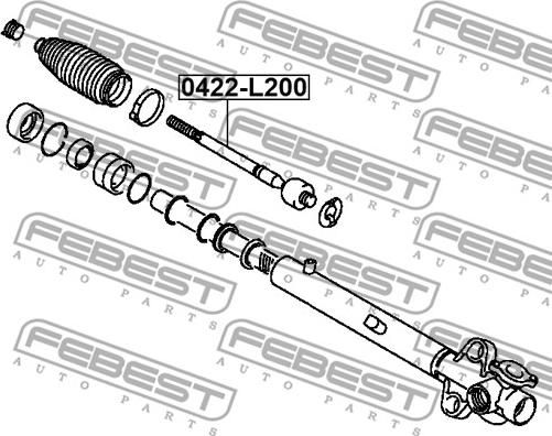 Febest 0422-L200 - Осьовий шарнір, рульова тяга autozip.com.ua