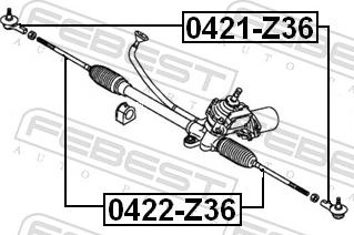 Febest 0422-Z36 - Осьовий шарнір, рульова тяга autozip.com.ua