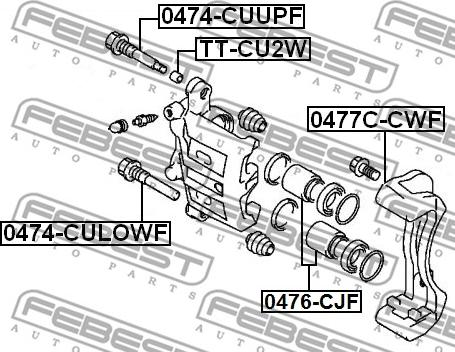 Febest 0476-CJF - Поршень, корпус скоби гальма autozip.com.ua