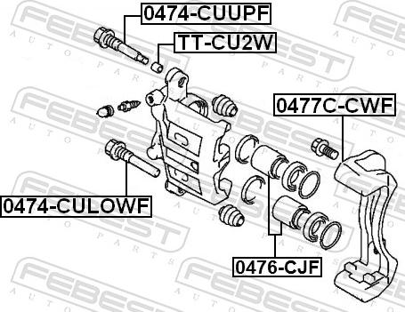 Febest 0474-CUUPF - Направляючий болт, корпус скоби гальма autozip.com.ua