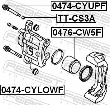 Febest 0474-CYUPF - Направляючий болт, корпус скоби гальма autozip.com.ua