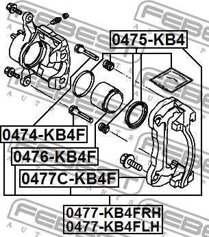 Febest 0474-KB4F - Втулка направляющая суппорта передн. MITSUBISHI PAJERO SPORT 2008- пр-во FEBEST autozip.com.ua