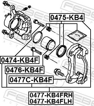 Febest 0475-KB4 - Ремкомплект, гальмівний супорт autozip.com.ua