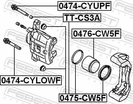 Febest 0475-CW5F - Ремкомплект, гальмівний супорт autozip.com.ua