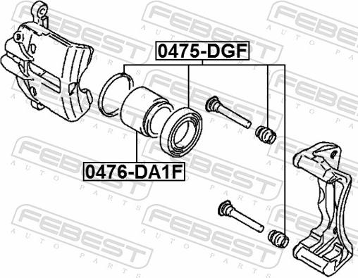 Febest 0476-DA1F - Гальмівний супорт autozip.com.ua