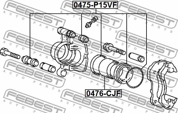 Febest 0475-P15VF - Ремкомплект, гальмівний супорт autozip.com.ua