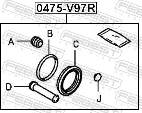 Febest 0475-V97R - Ремкомплект, гальмівний супорт autozip.com.ua