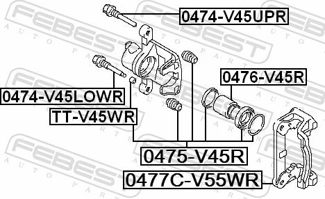 Febest 0475-V45R - Ремкомплект, гальмівний супорт autozip.com.ua