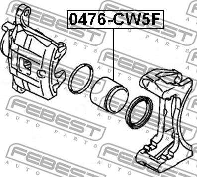 Febest 0476-CW5F - Поршень, корпус скоби гальма autozip.com.ua