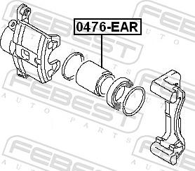 Febest 0476-EAR - Поршень, корпус скоби гальма autozip.com.ua