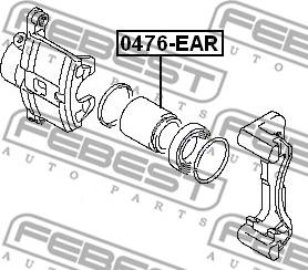 Febest 0476-EAR - ПОРШЕНЬ СУПОРТА ГАЛЬМІВНОГО ЗАДНЬОГО autozip.com.ua