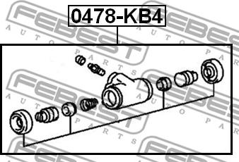 Febest 0478-KB4 - Колісний гальмівний циліндр autozip.com.ua