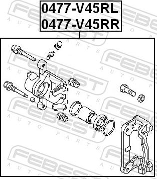 Febest 0477-V45RL - Гальмівний супорт autozip.com.ua