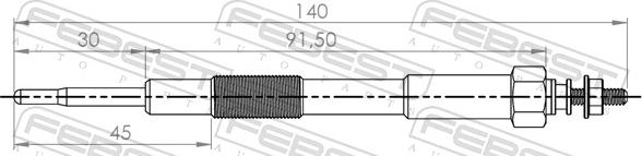 Febest 05642-003 - Свічка розжарювання autozip.com.ua