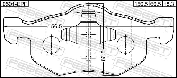 Febest 0501-EPF - Гальмівні колодки, дискові гальма autozip.com.ua