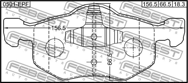 Febest 0501-EPF - Гальмівні колодки, дискові гальма autozip.com.ua