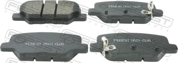 Febest 0501-GJR - Гальмівні колодки, дискові гальма autozip.com.ua