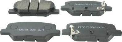 Febest 0501-GJR - Гальмівні колодки, дискові гальма autozip.com.ua