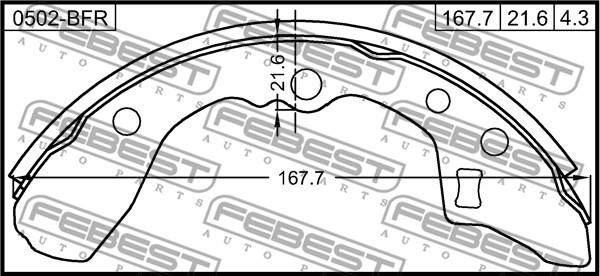 Febest 0502-BFR - Гальмівні колодки autozip.com.ua