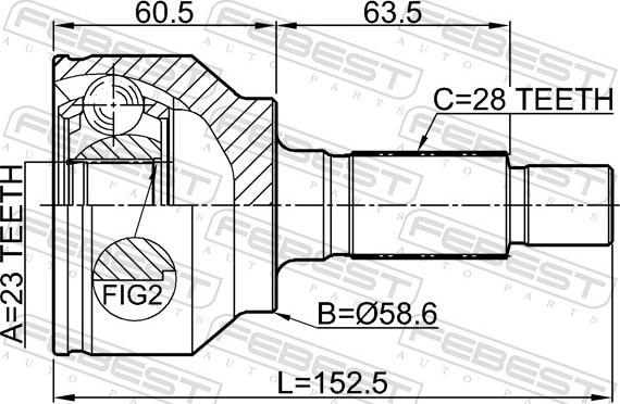 Febest 0510-BLAT - Шарнір, ШРУС, приводний вал autozip.com.ua